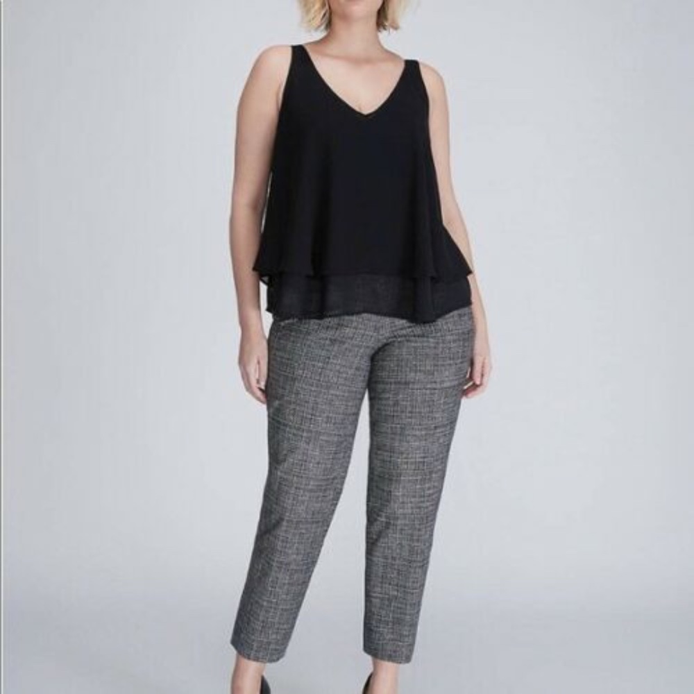 Lane Bryant Black Tweed Lena Crop Ankle Pants
